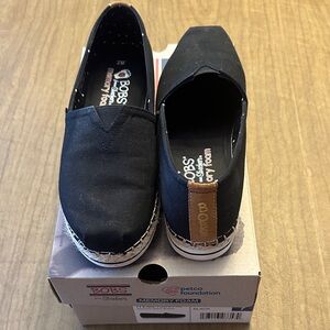 Skechers BOBS Black Espadrille Slip-Ons